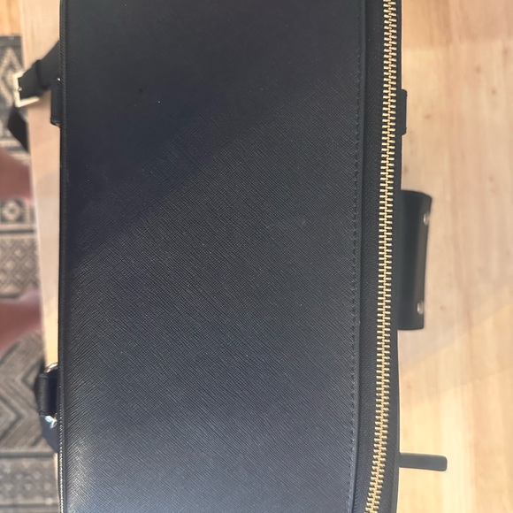 Kate Spade Bon Voyage Luggage Topper Leather Black NWOT - Picture 5 of 7